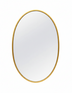Varaudu Brass Oval Mirror - Antique Brass Bathroom Mirror, Vanity Wall Decor
