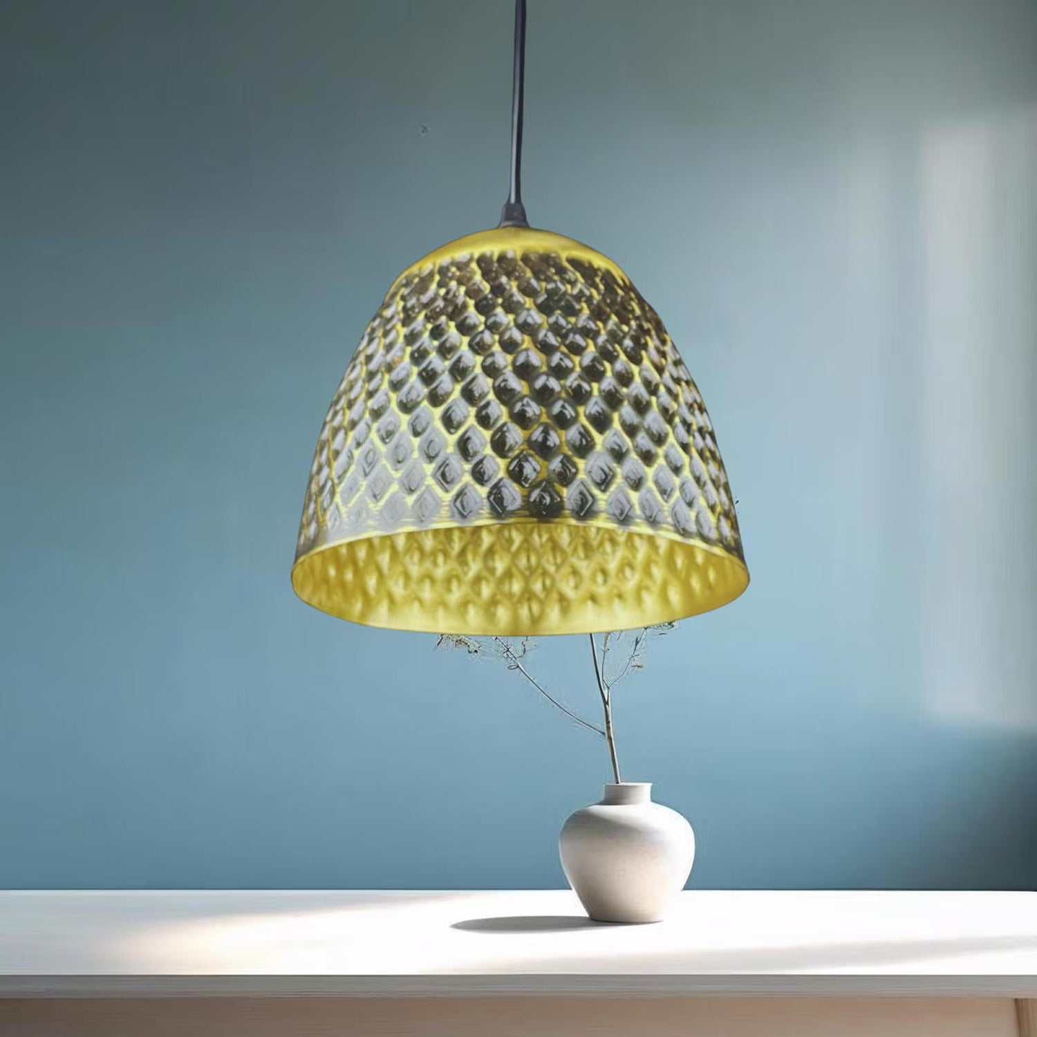 Handmade Hammered Brass Pendant Light - Moroccan Style Dome Lamp