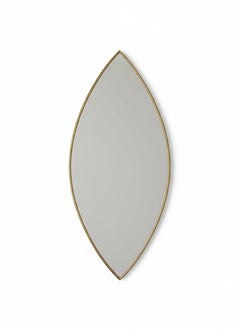 Varaudu Elegant Leaf Silhouette Modern Brass Mirror - Antique Brass Bathroom Mirror, Vanity Wall Decor
