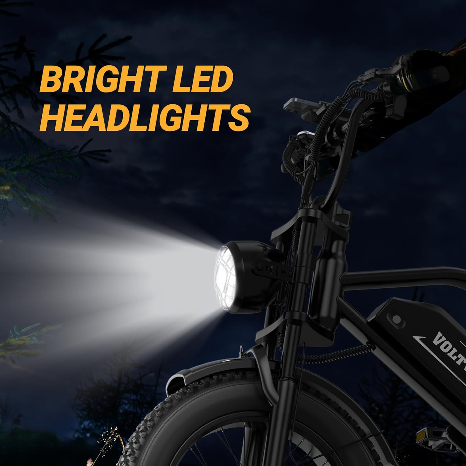 Electric Bicycle with Removable 48V Battery, Dual Suspension, 7-Speed Gears, 20-Inch Wheels, Rear Seat