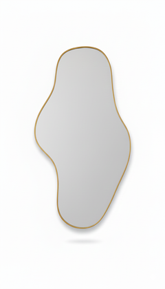 Varaudu Waveform Mirror Handmade Brass Mirror - Antique Brass Bathroom Mirror, Vanity Wall Decor