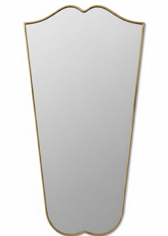 Varaudu Wave Crest Mirror Handmade Brass Mirror - Antique Brass Bathroom Mirror, Vanity Wall Decor