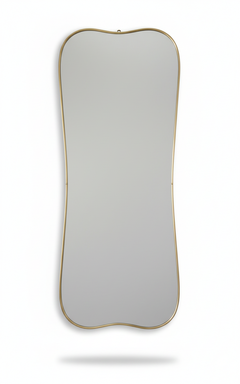 Varaudu Curve Rectangle Mirror Handmade Brass Mirror - Antique Brass Bathroom Mirror, Vanity Wall Decor