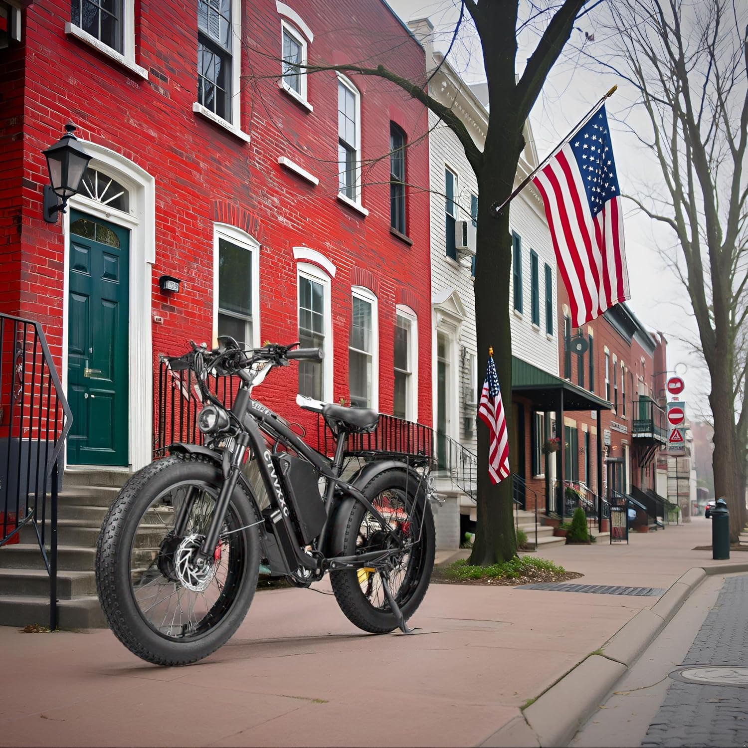Electric Bicycle with Dual Assist, Removable 52V Battery, 7-Speed Gears, 24-Inch Fat Tires