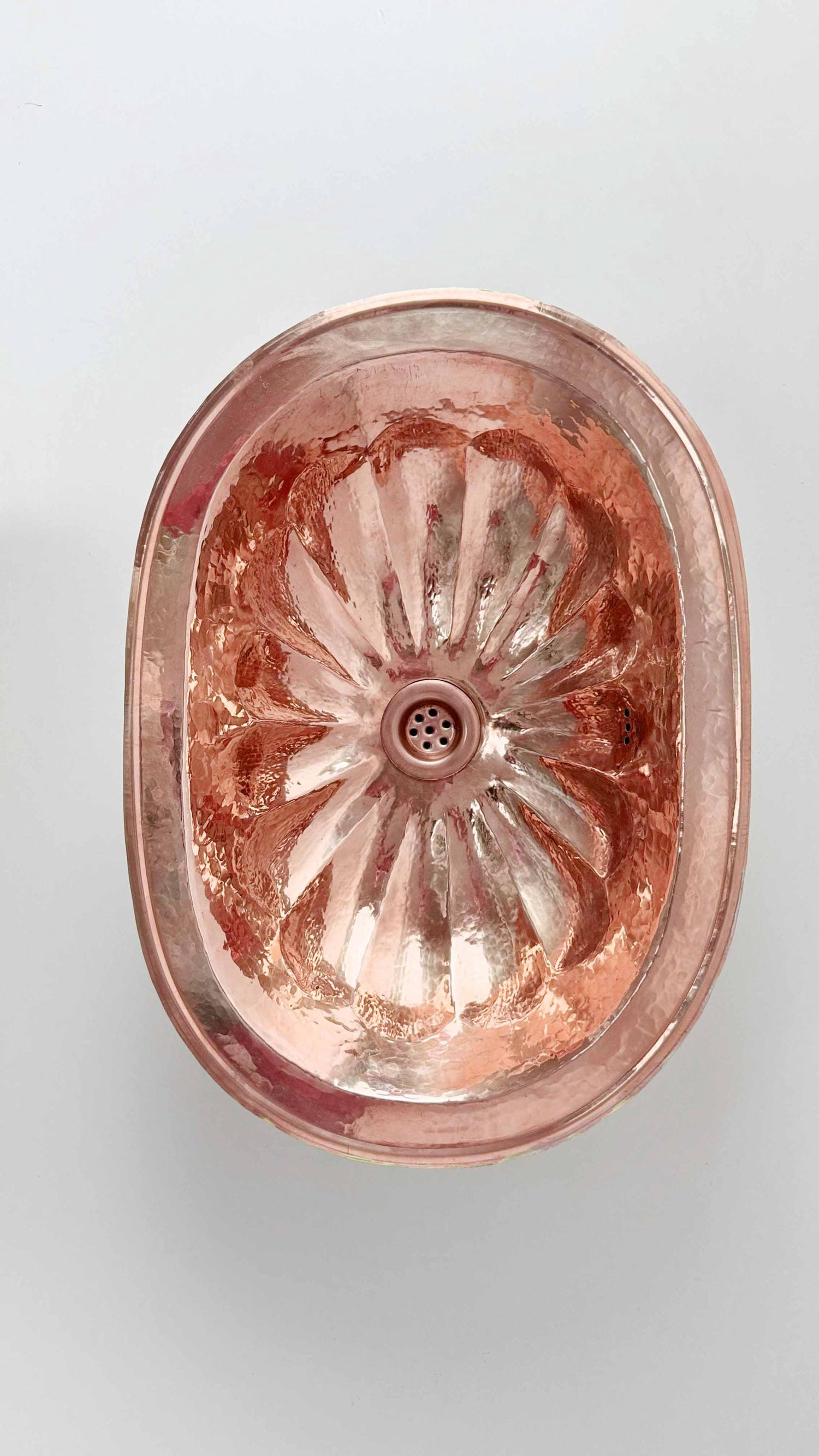 Oval Copper Bathroom Sink , Drop-in Bathroom Sinks