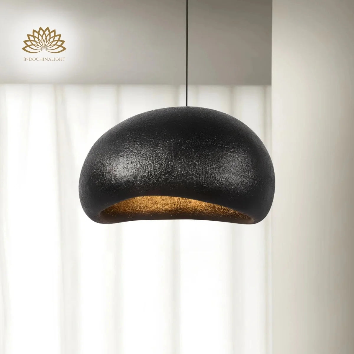 Amik Wabi Sabi Black Resin Pendant Light