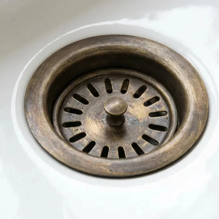 Antique Brass Basket Strainer Sink Drain Cover