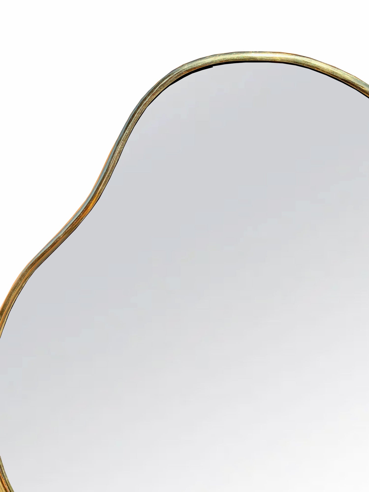 Varaudu Asymmetrical Brass Mirror - Antique Brass Bathroom Mirror, Vanity Wall Decor