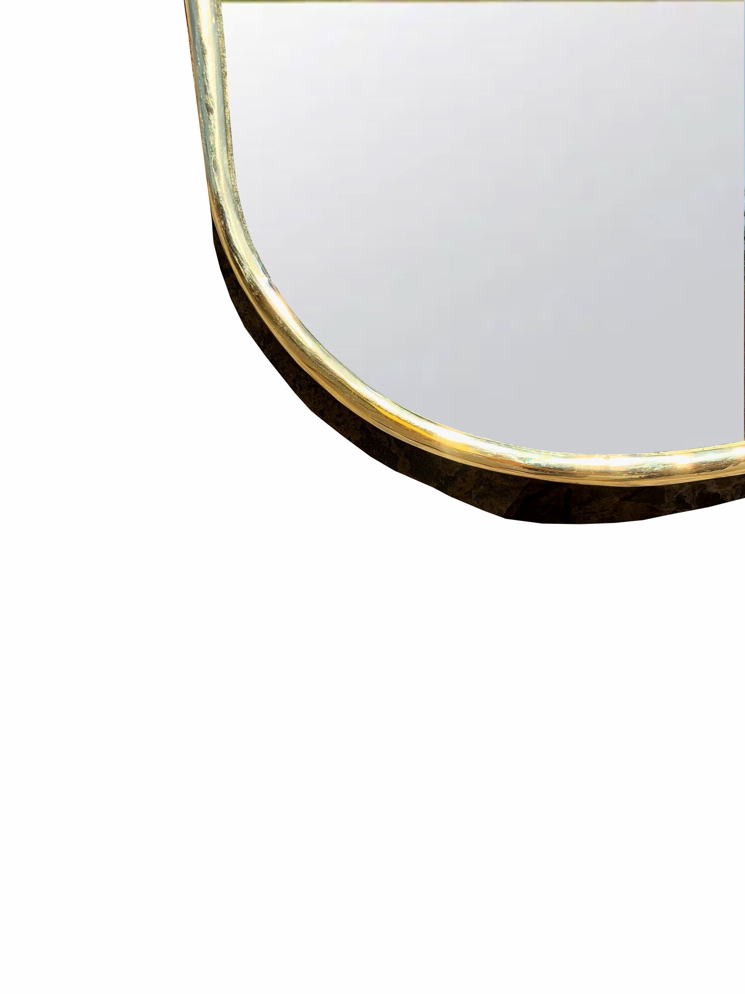 Varaudu Asymmetrical Brass Mirror - Antique Brass Bathroom Mirror, Vanity Wall Decor