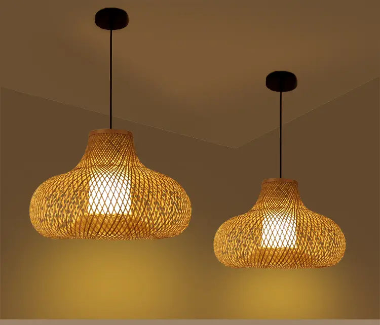 Pastoral Country Handwoven Bamboo Pendant Light Shade