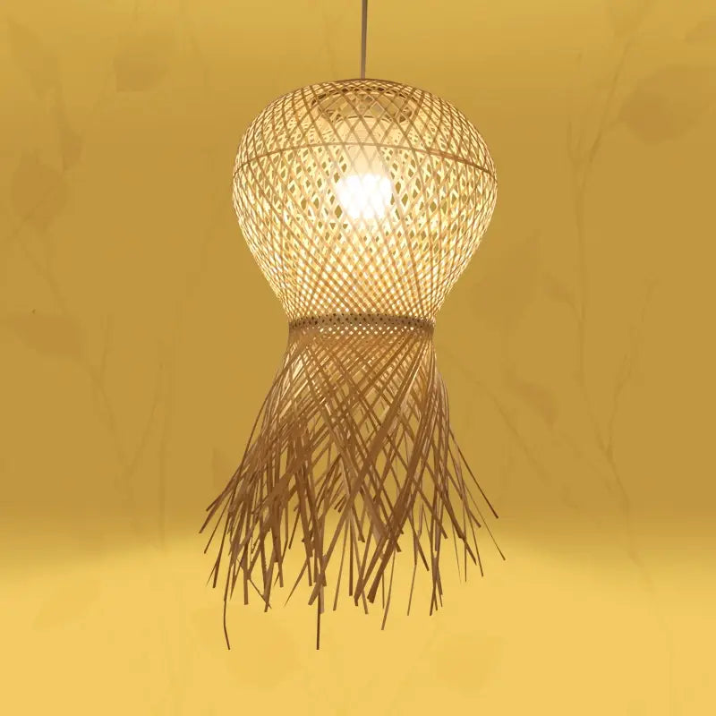 Geragur Tassel Handwoven Bamboo Pendant Light Shade