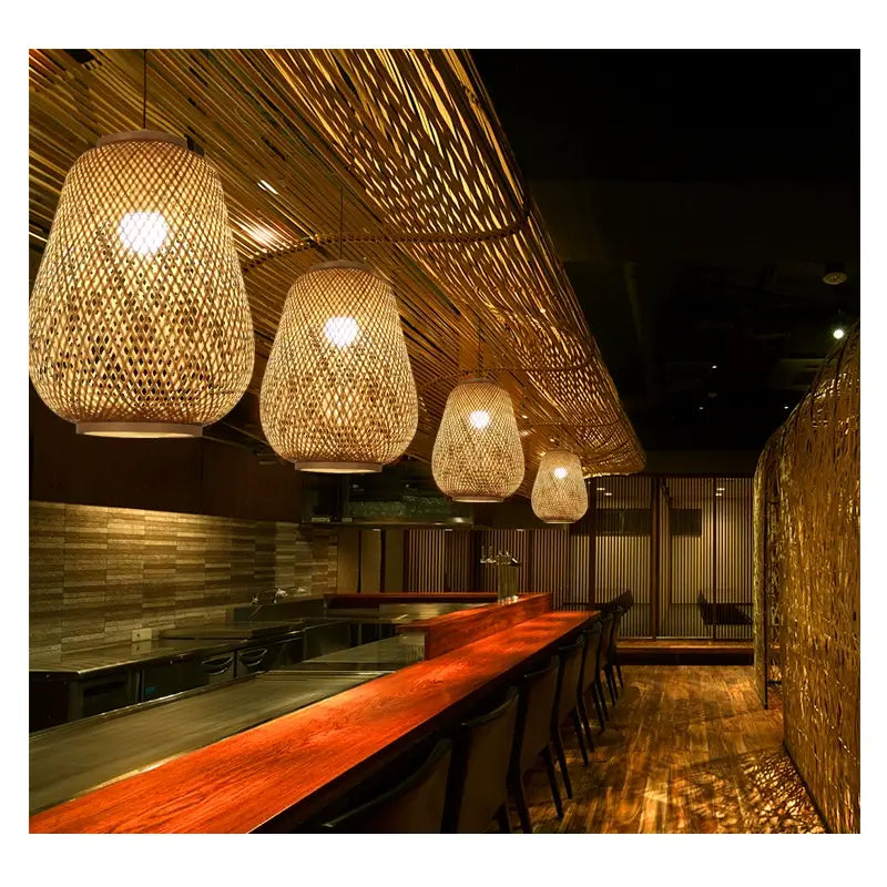 Bambuvalaisin Lauha Bamboo Woven Pendant Light Shade