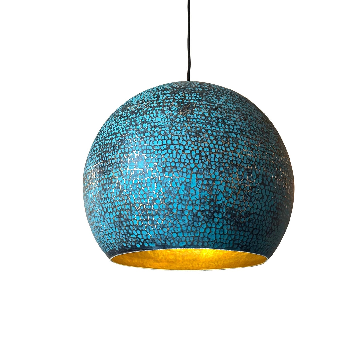 Blue Patina Brass Pendant Light for Island Kitchen Lighting