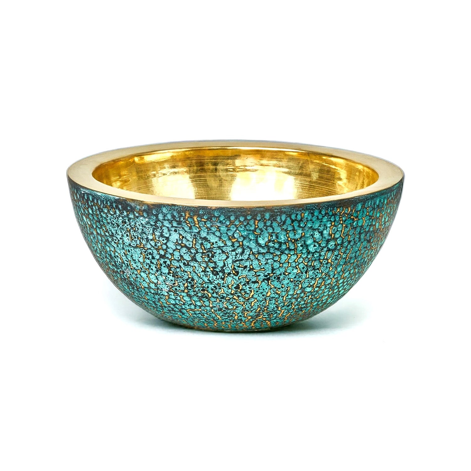 Brass Vessel Sink For Bathroom, Blue Patina Brass Sink