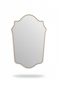 Varaudu Shield Vanity Mirror Handmade Brass Mirror - Antique Brass Bathroom Mirror, Vanity Wall Decor