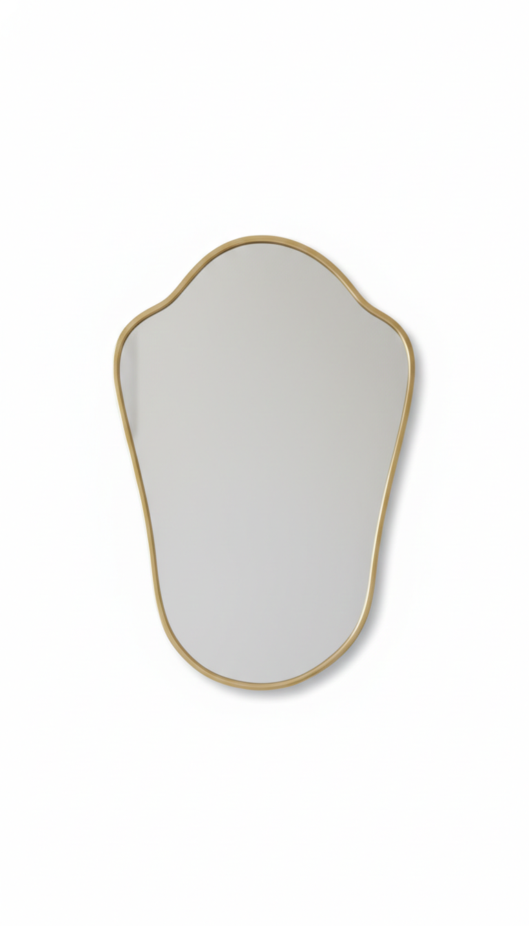 Varaudu Antique Brass Mirror Italian Shield Form Brass Wall Mirror 369099906 - Antique Brass Bathroom Mirror, Vanity Wall Decor