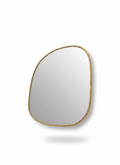 Varaudu Antique Brass Asymmetrical Mirrors - Antique Brass Bathroom Mirror, Vanity Wall Decor