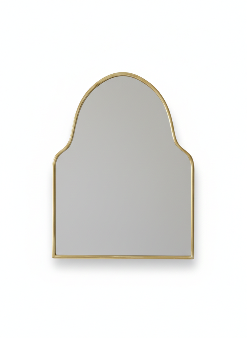 Varaudu Arch Antiqued Brass Wall Mirror Unlacquered Brass Mirror 369099913 - Antique Brass Bathroom Mirror, Vanity Wall Decor