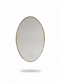 Varaudu Brass Oval Wall Mirror Unlacquered Brass Bathroom Mirror - Antique Brass Bathroom Mirror, Vanity Wall Decor