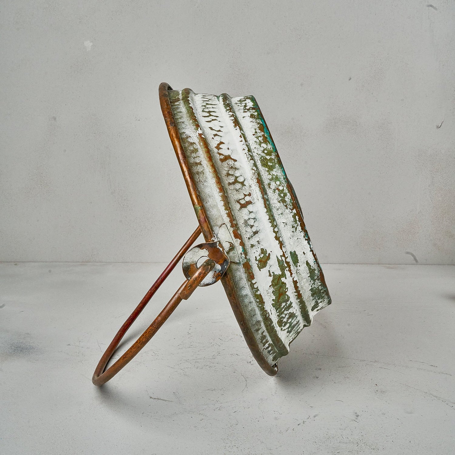 Green and white Patina Copper Bucket Bathroom Sink in Various sizes