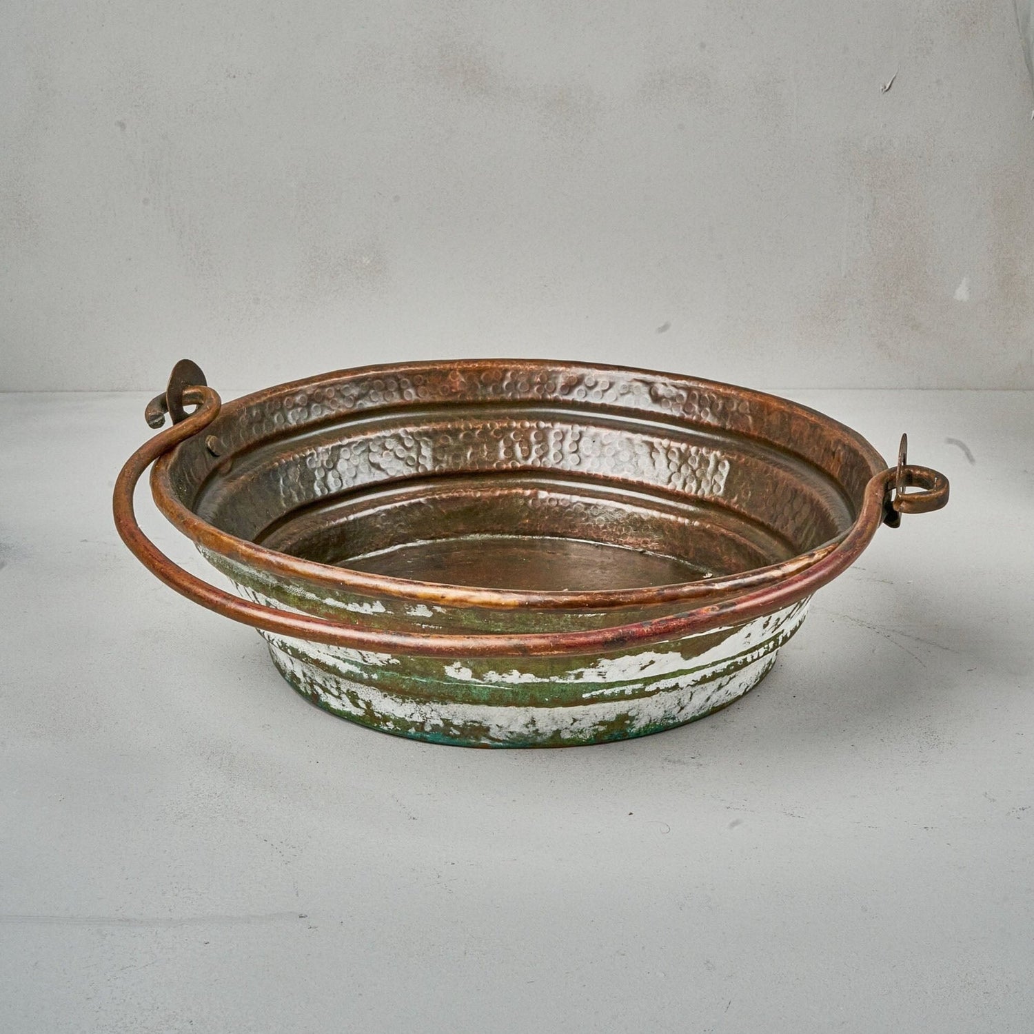 Green and white Patina Copper Bucket Bathroom Sink in Various sizes
