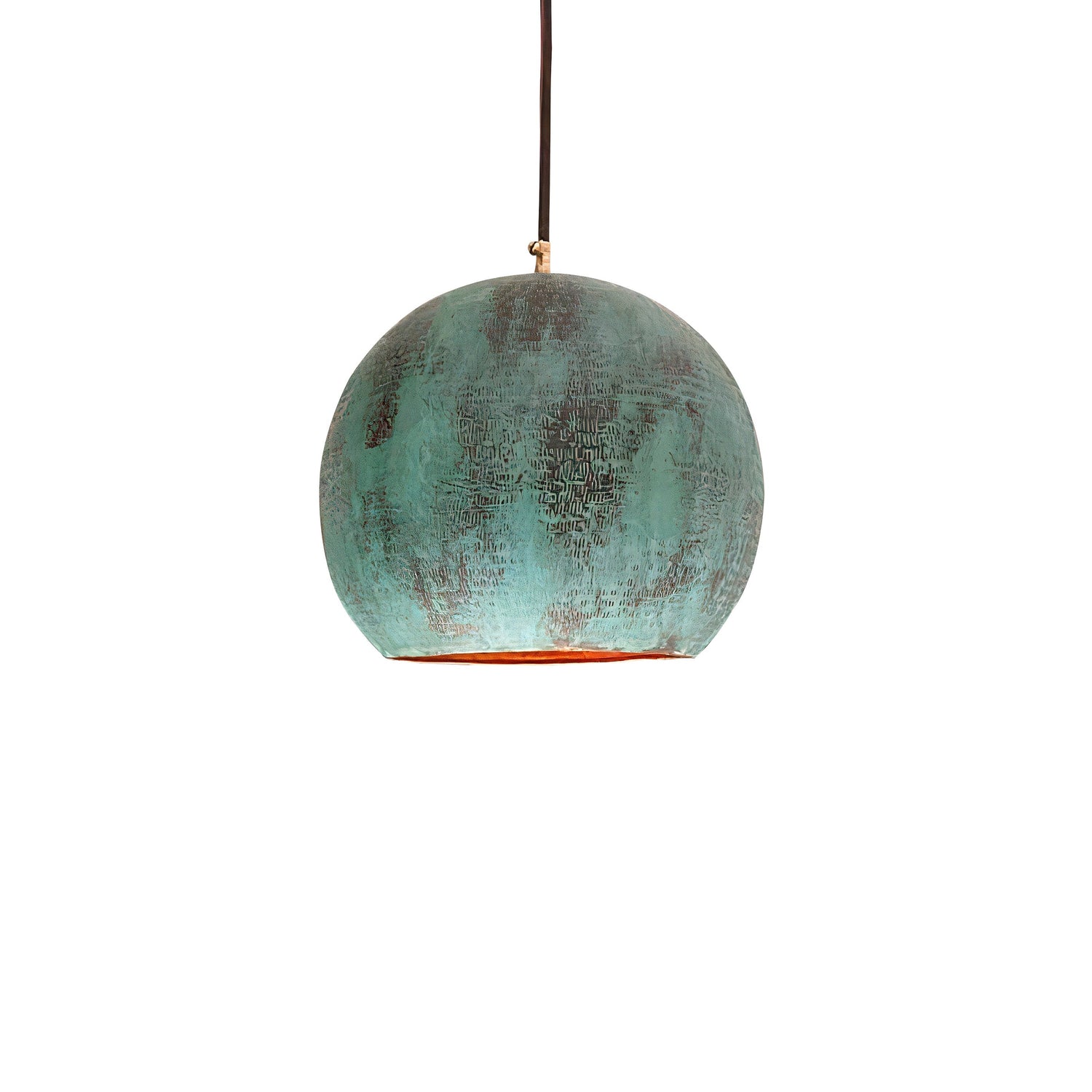 Hammered Copper Kitchen Island Lighting, Oxidized Copper Pendant Light