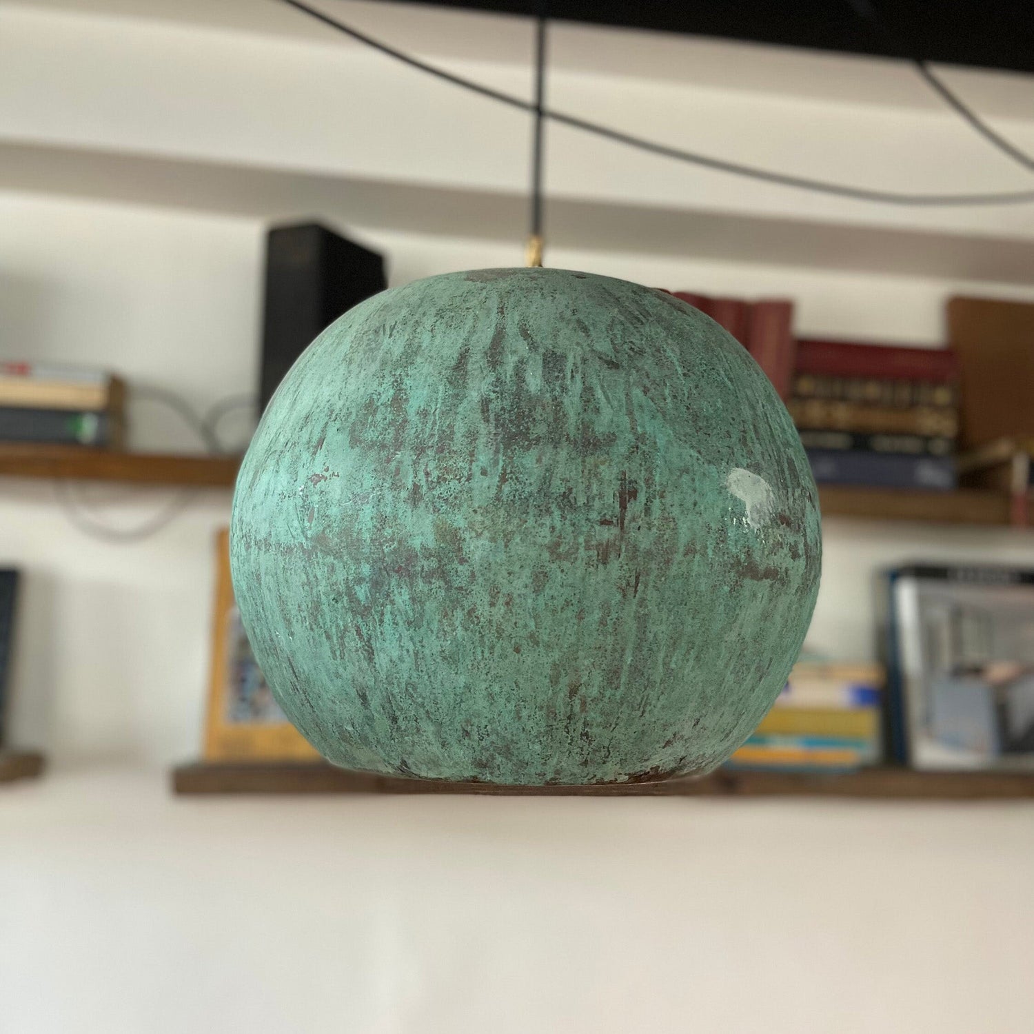 Handcrafted Verdigris Copper Pendant Light