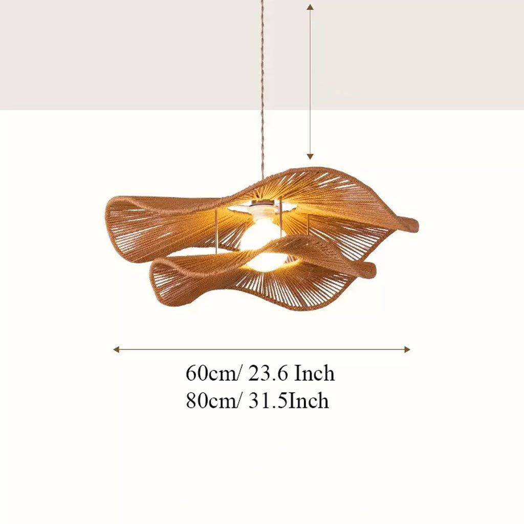 Double Layer Hemp Rope Wavy Pendant Lamp