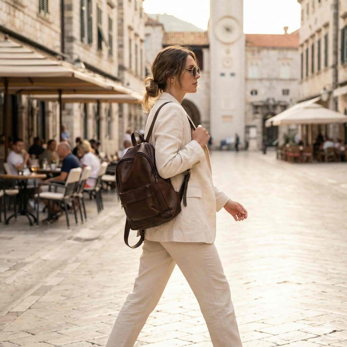 Minimalist Leather Backpack – Handmade Everyday Brown Bag