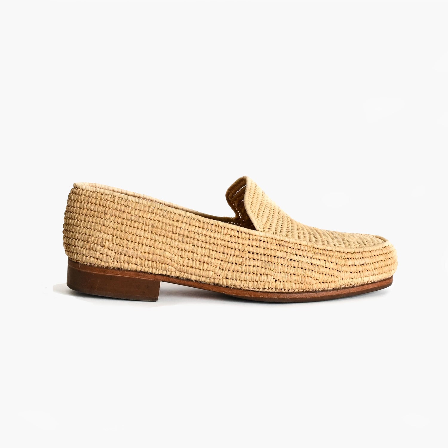 Natural Raffia Loafers – Handmade Minimalist Summer Shoes