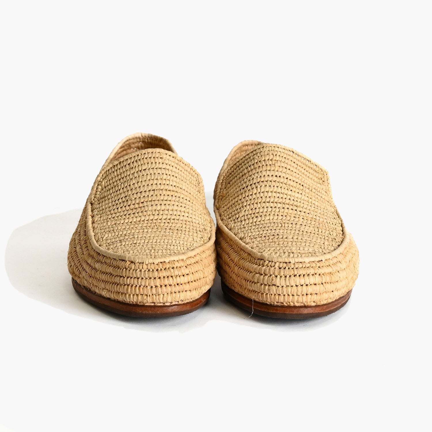 Natural Raffia Loafers – Handmade Minimalist Summer Shoes