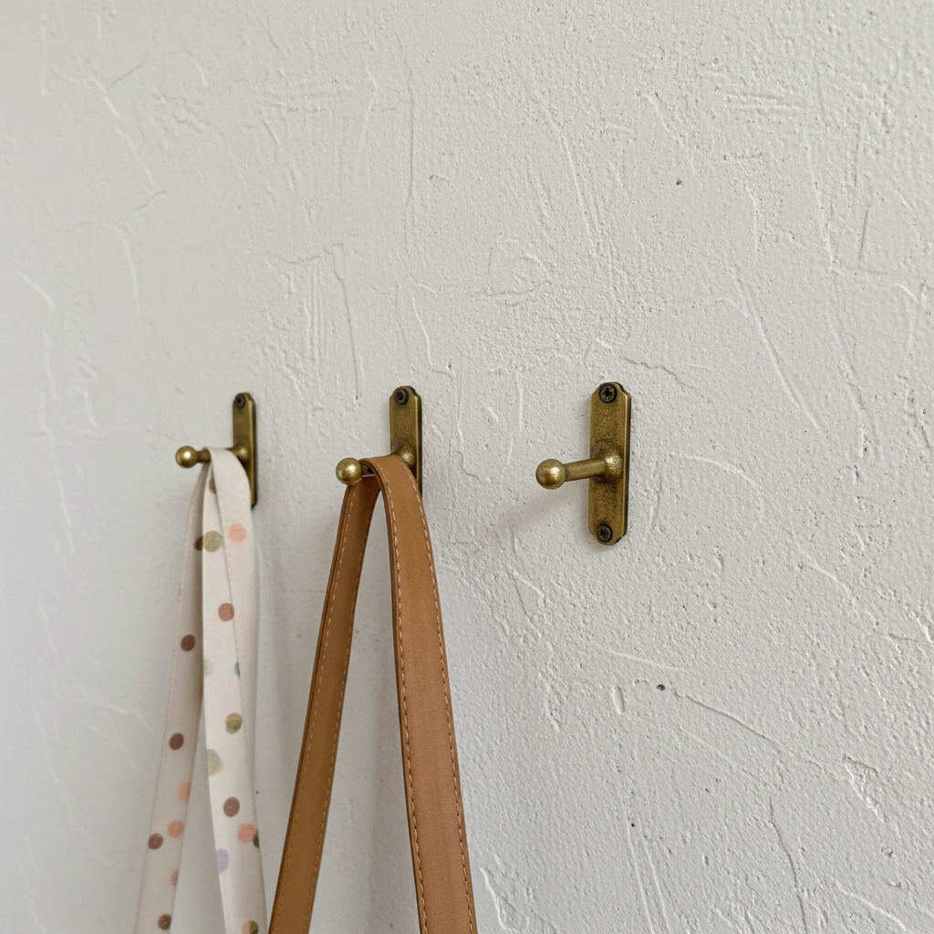 Minimalist Solid Brass Wall Hooks – Vintage Bronze Coat & Bag Hangers
