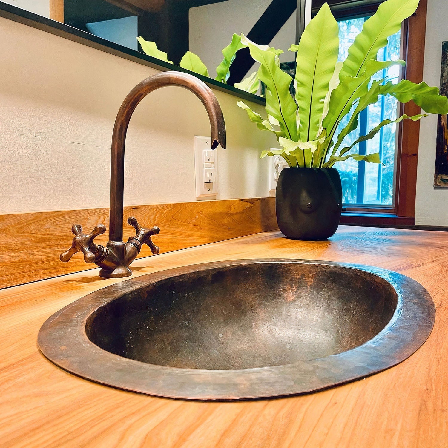 Oil Rubbed Bronze Bathroom Sink, Oval Vintage Handcrafted Drop in Sink