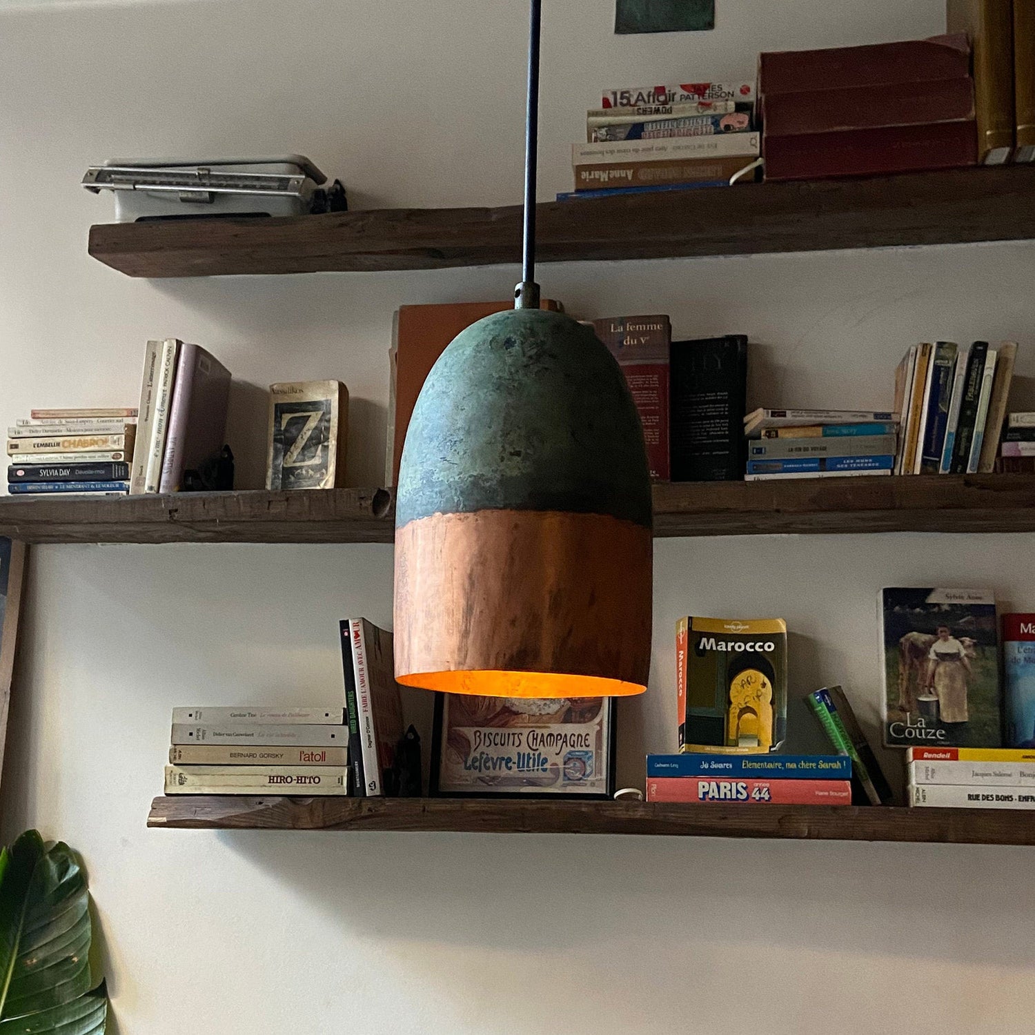 Oxidized Copper Farmhouse Light Fixture, Handmade Copper Ceiling Light