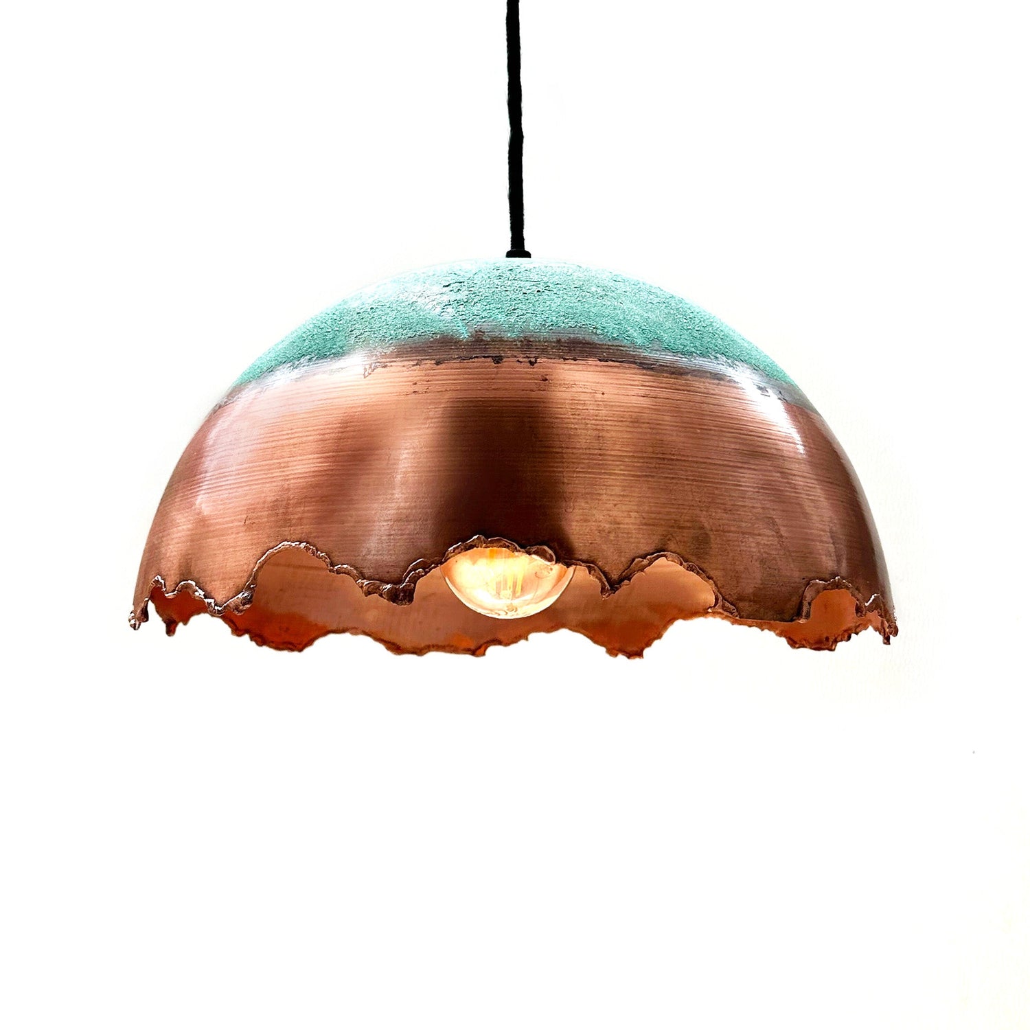 Oxidized Copper Pendant Light, Copper light fixture