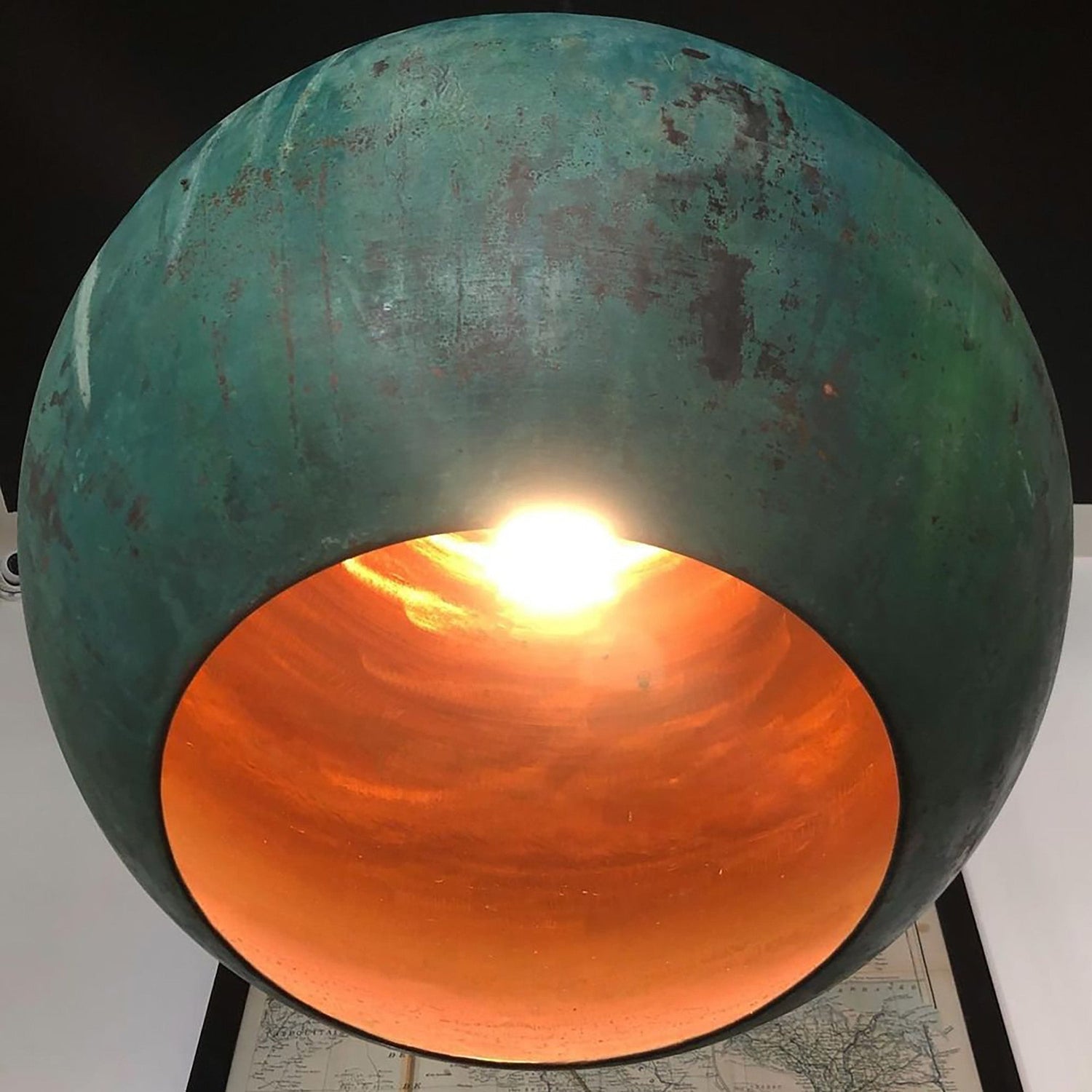 Oxidized Copper Pendant Light ,Handmade Copper Farmhouse Lighting