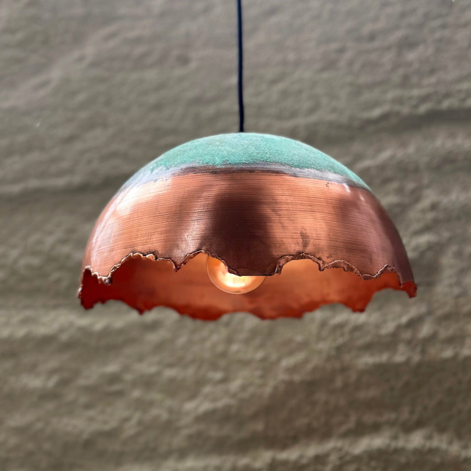 Oxidized Copper Pendant Light, Copper light fixture