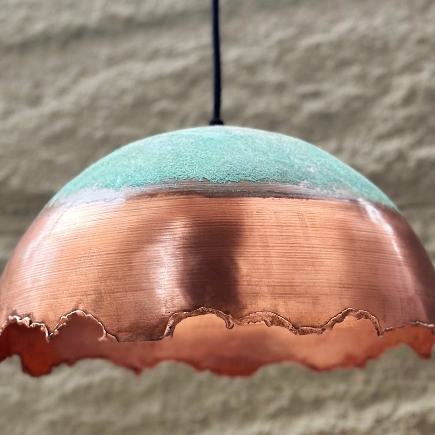 Oxidized Copper Pendant Light, Copper light fixture