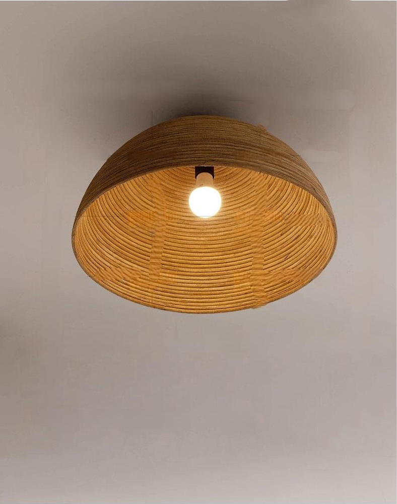Arden Nickel Rattan Ceiling Light