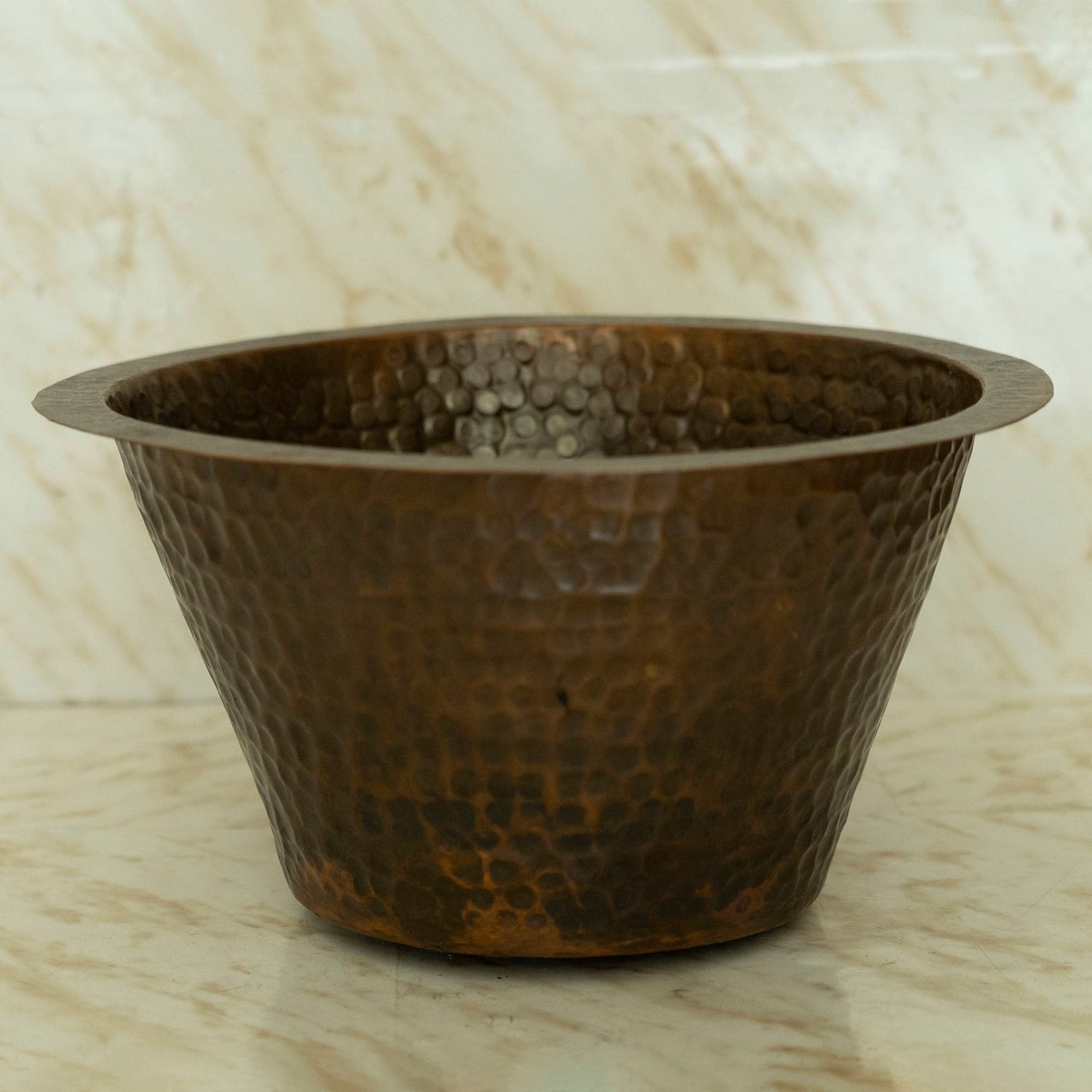 Round Copper Bar Sink, Hammered copper round sink Including drain