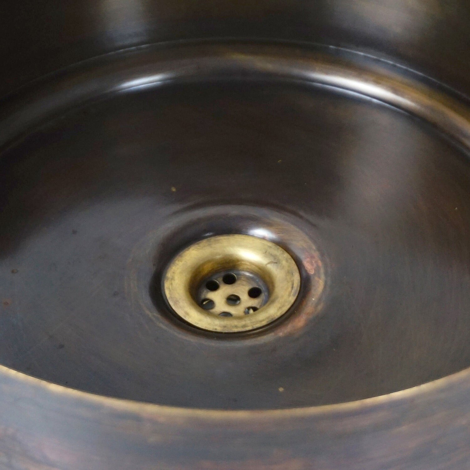 Rustic Brass round Vessel sink with Oil rubbed bronze Faucet