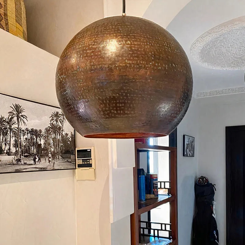 Rustic Copper Pendant light, Aged Copper Pendant Light Fixture