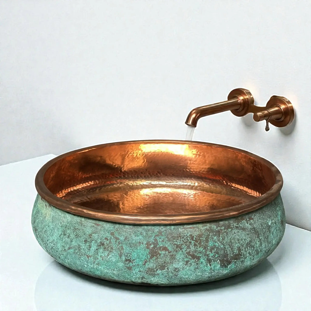 Green Patina Copper Vessel Sink