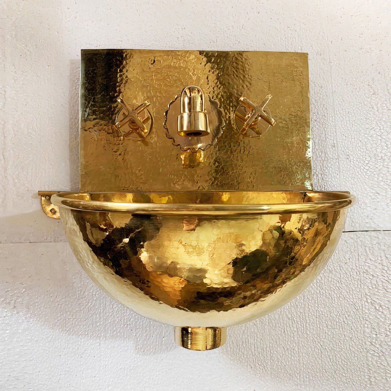 Solid Brass Wall Mount Bathroom Sink and Faucet Combo
