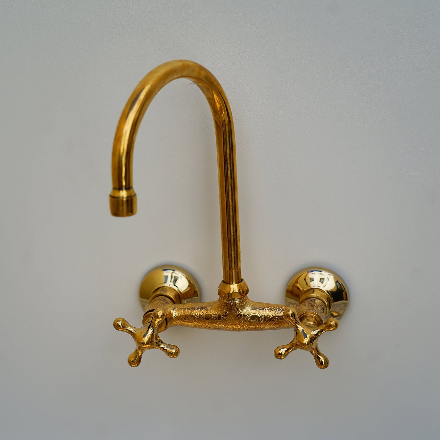 Solid Brass Wall Mount Kitchen Sink Faucet, Vintage Wall Mount Kitchen Sink Faucet