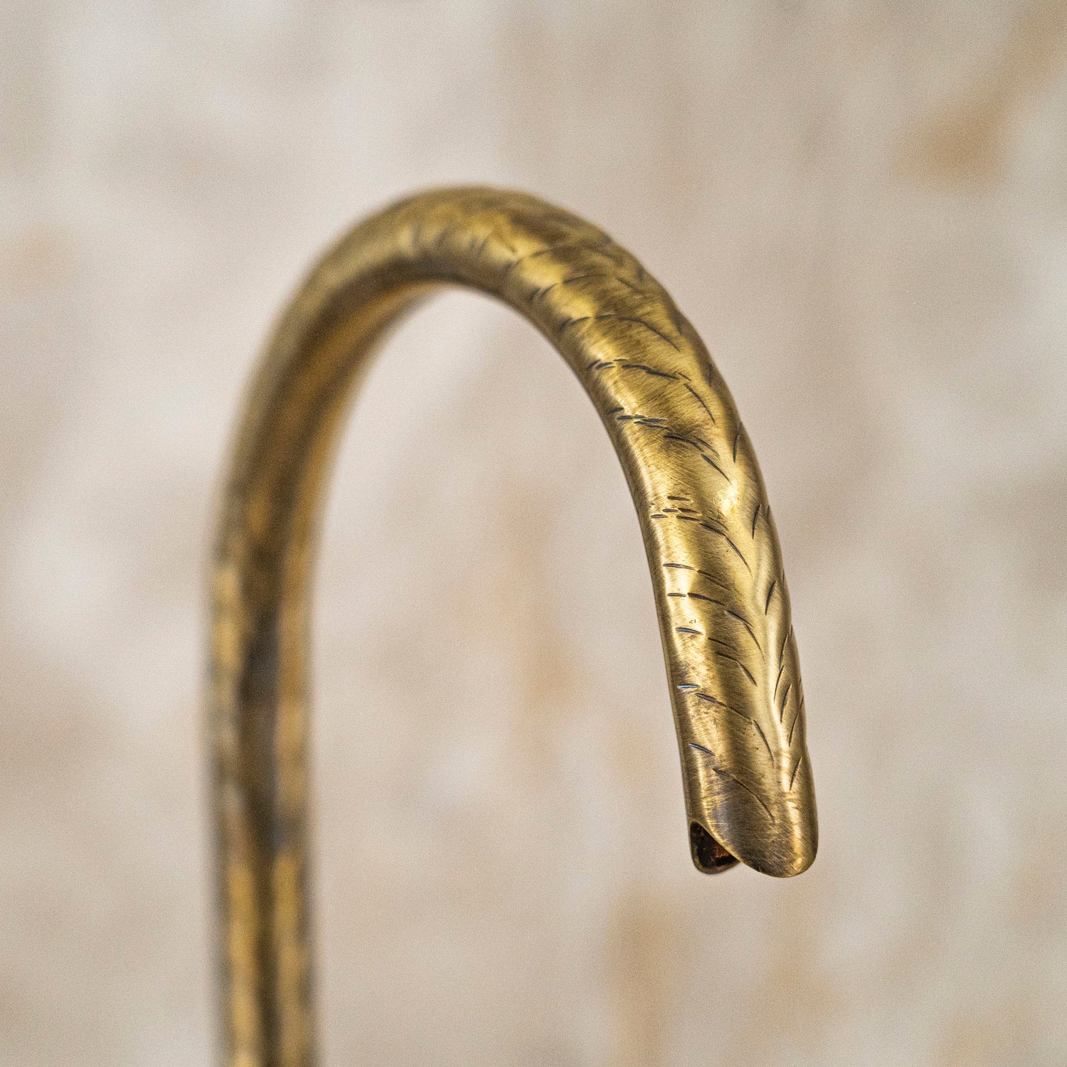 Solid brass Gooseneck faucet, Unlacquered Brass Bathroom Faucet