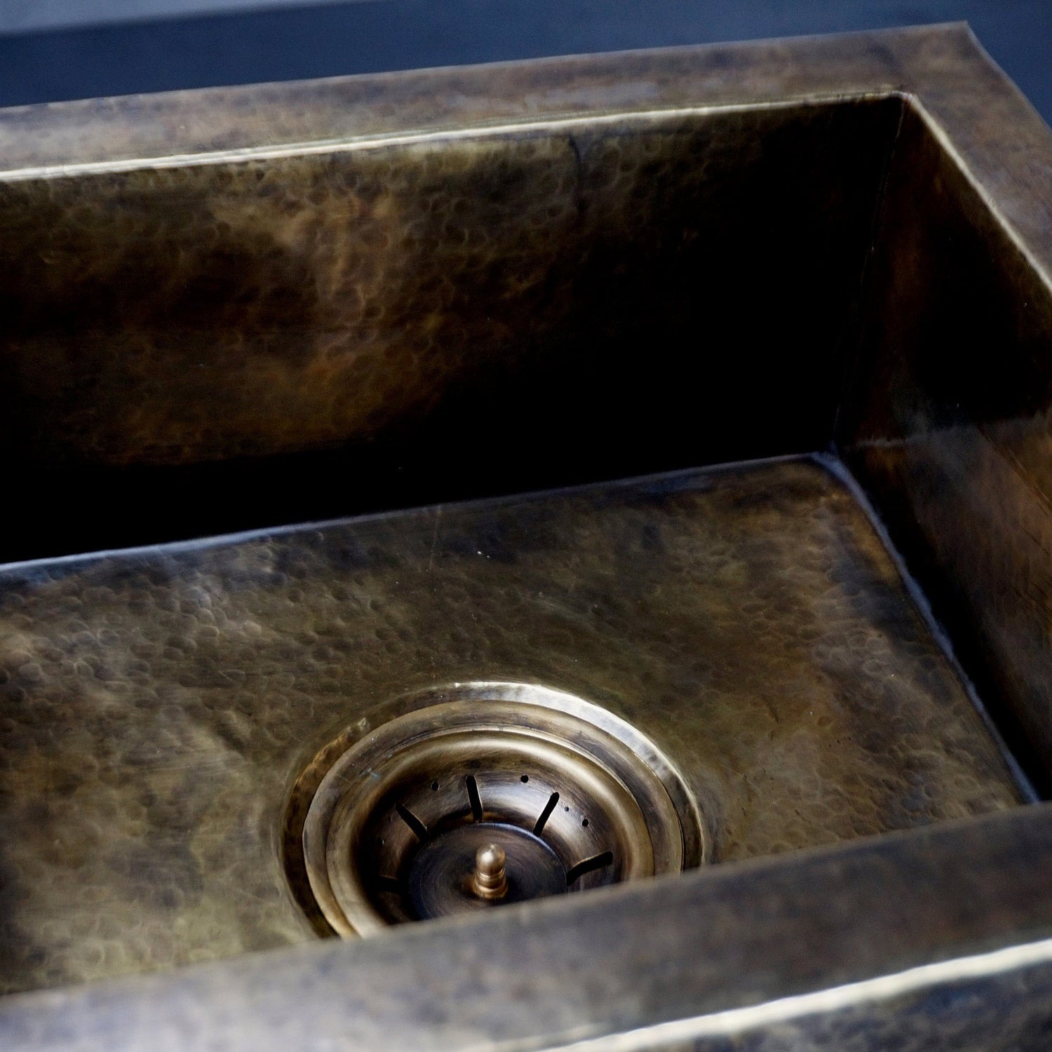Undermount Single Antique Brass Kitchen Sink Various Sizes , Handmade Vintage Brass Rustic Sink