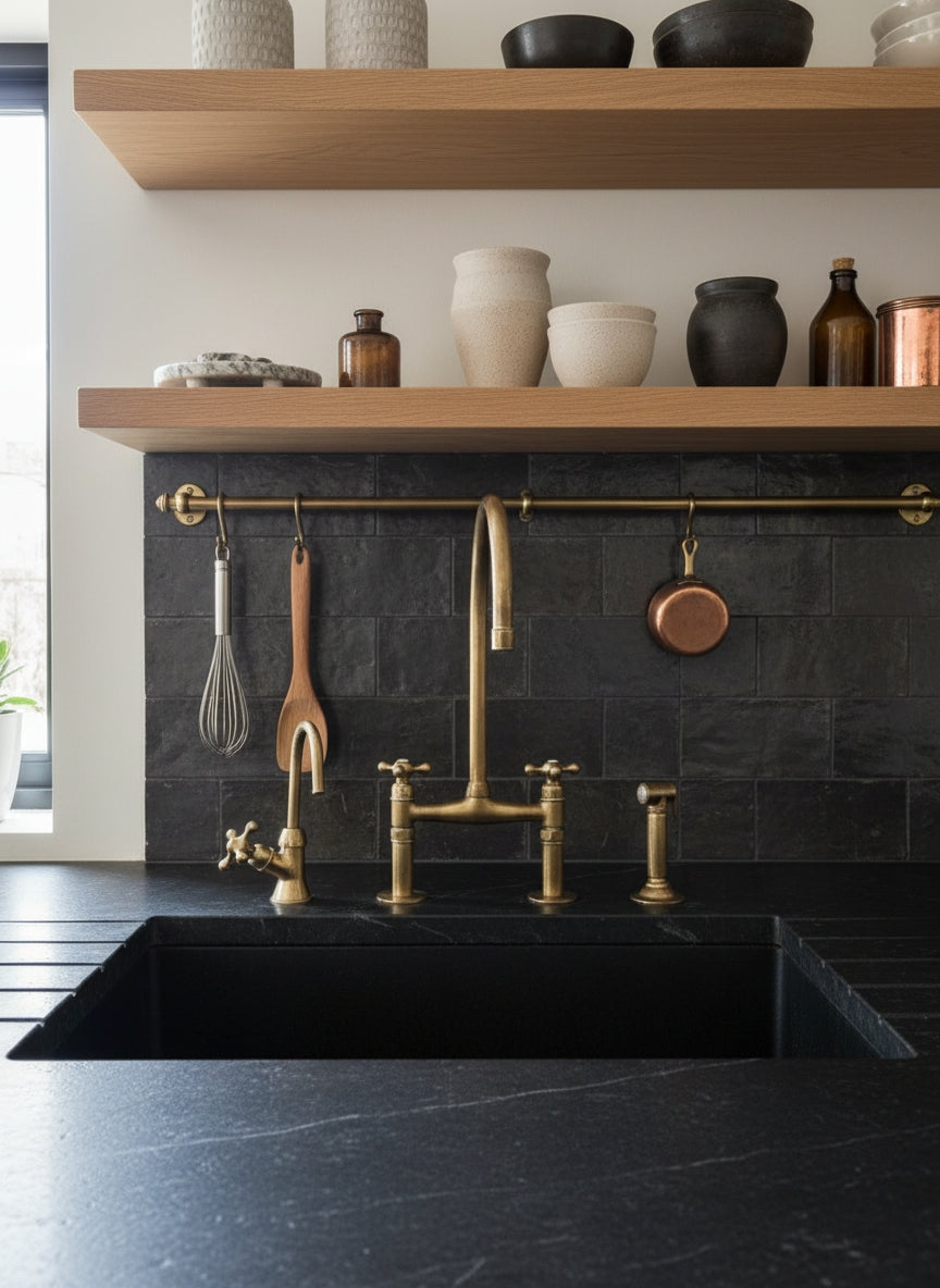 Unlacquered Brass Kitchen Faucet - 8