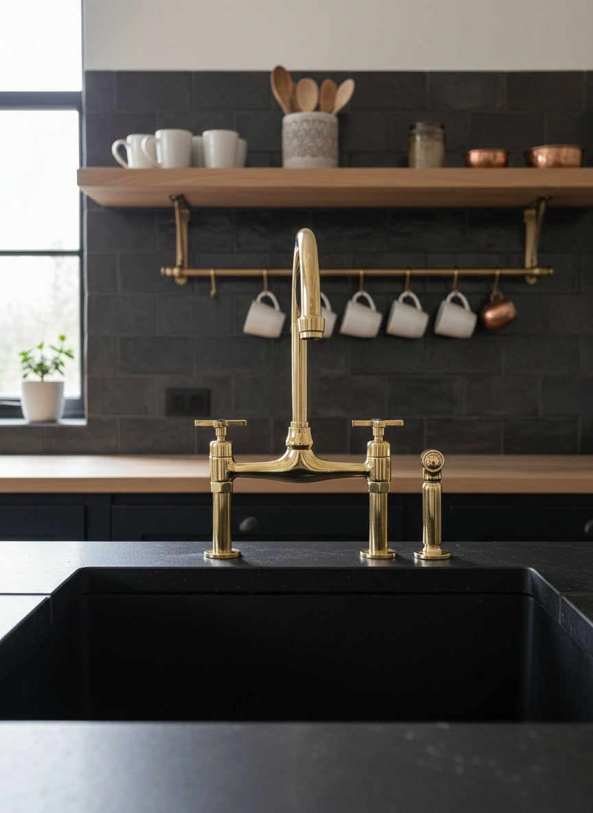 Unlacquered Brass Kitchen Faucet