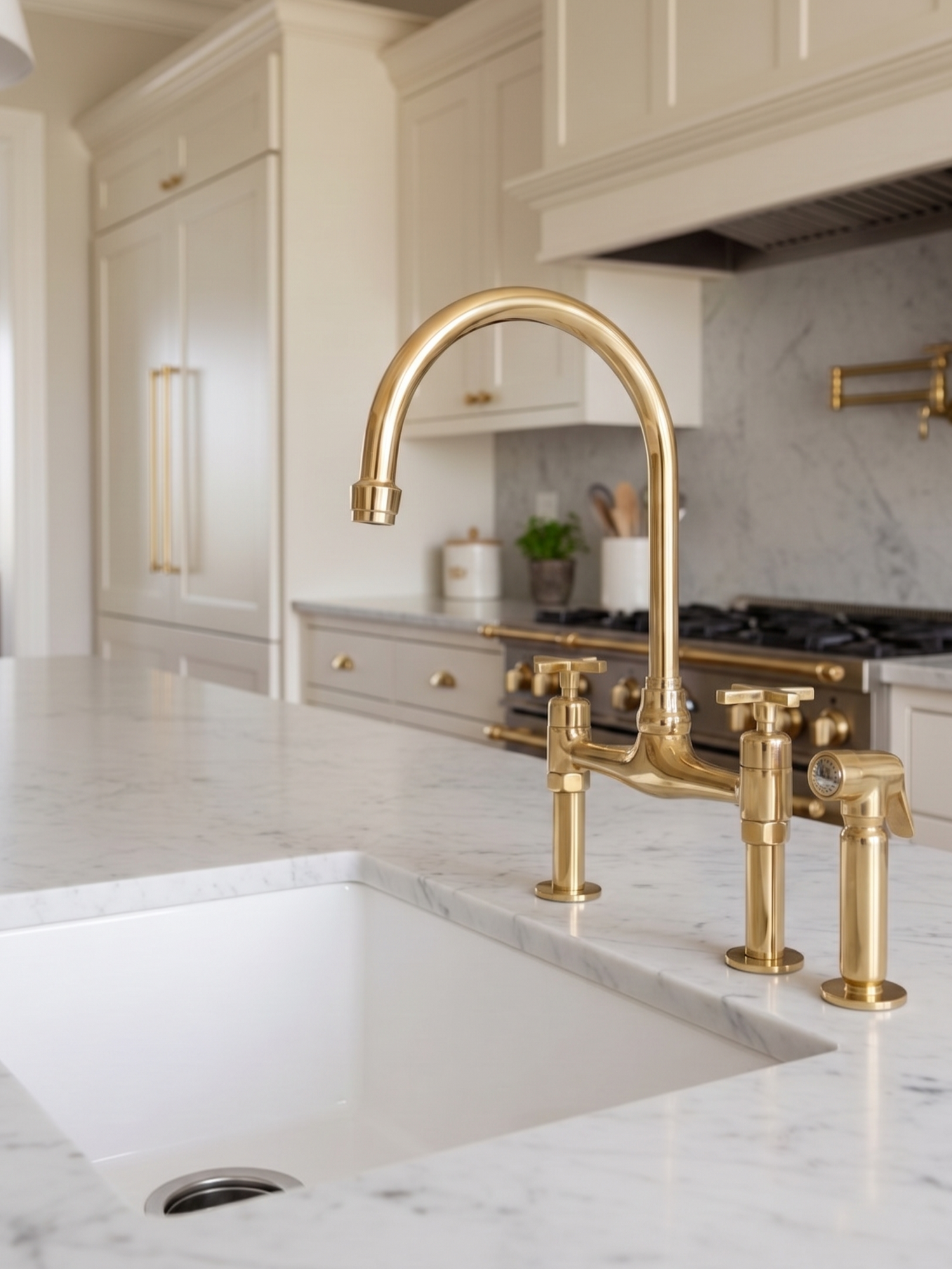 Unlacquered Brass Kitchen Faucet